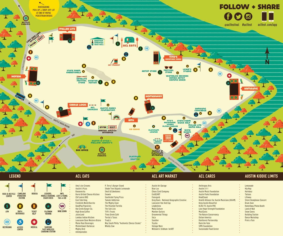 mapa ng Austin ACL festival