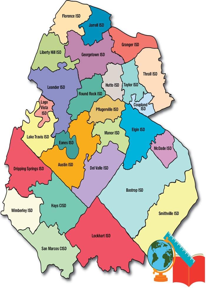 distrito ng paaralan mapa Austin