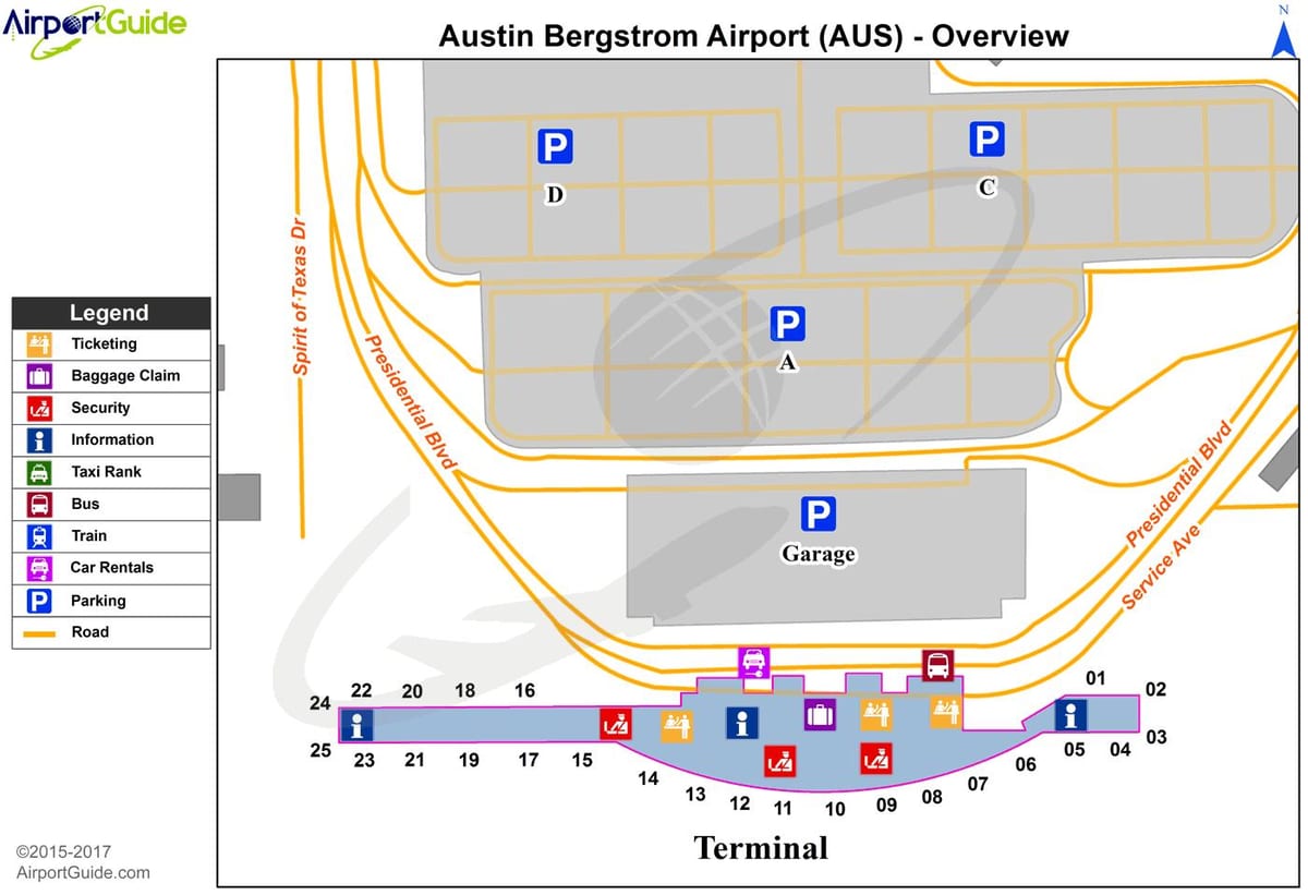 Austin airport mapa