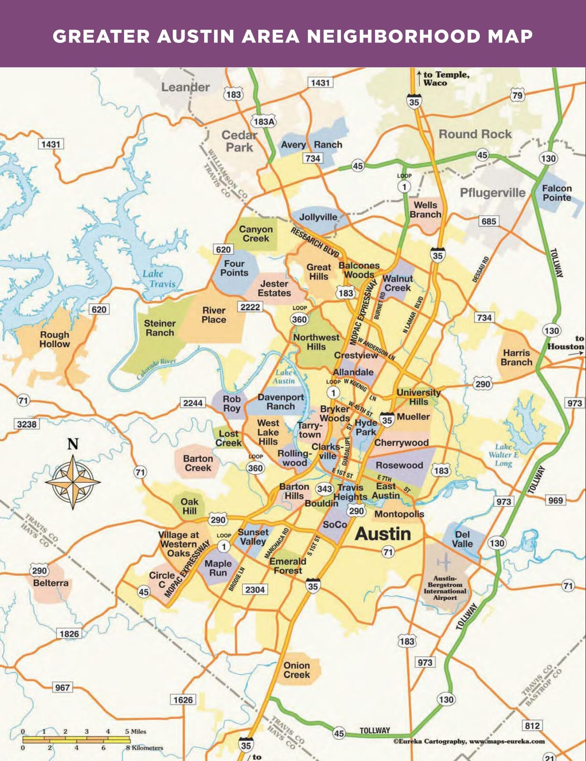 mapa ng Austin lugar
