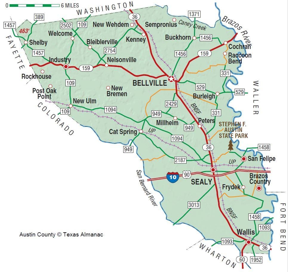 Austin county mapa