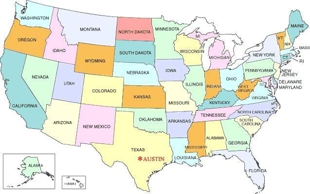 Austin sa usa mapa