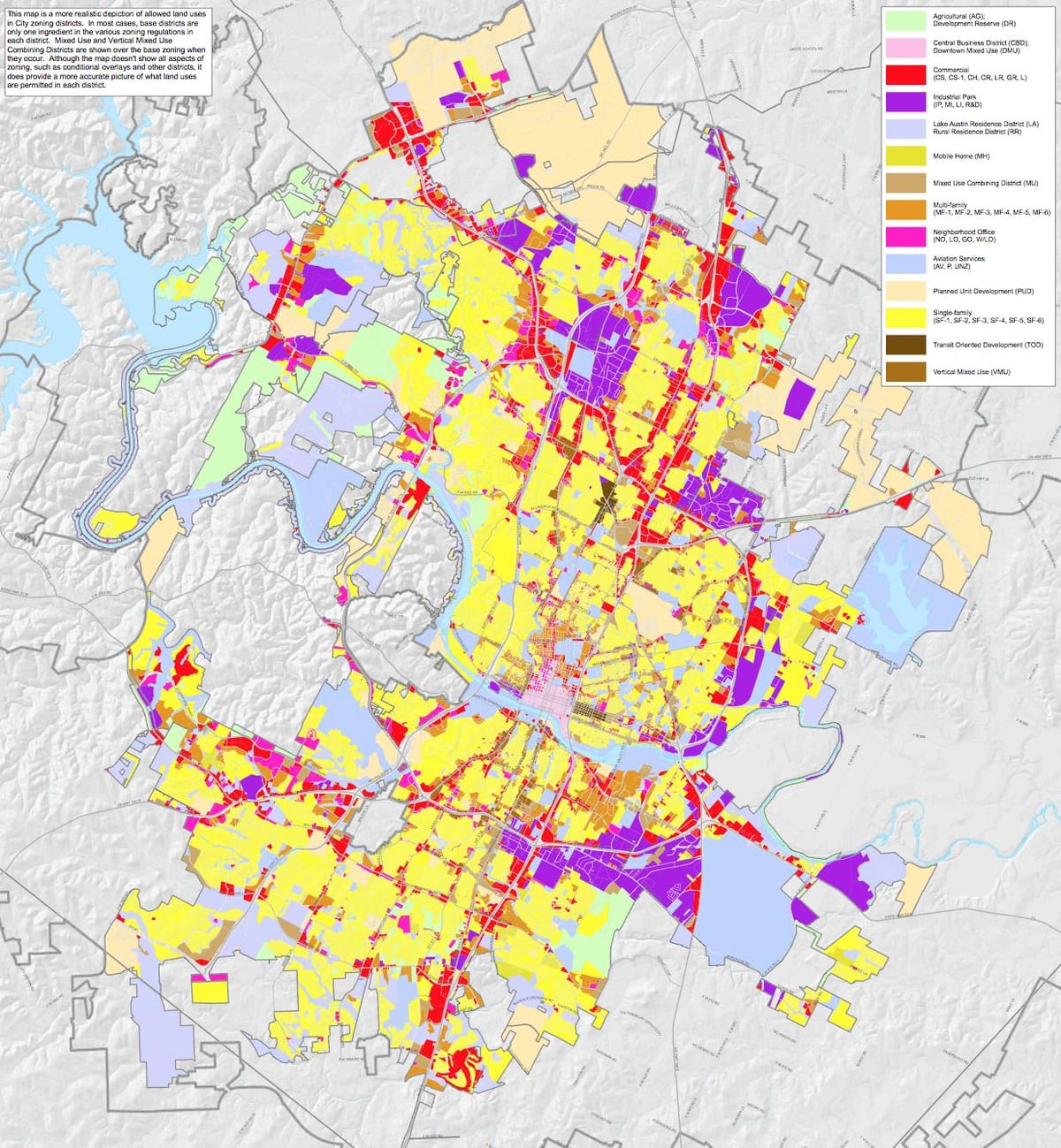 lungsod ng Austin zoning mapa