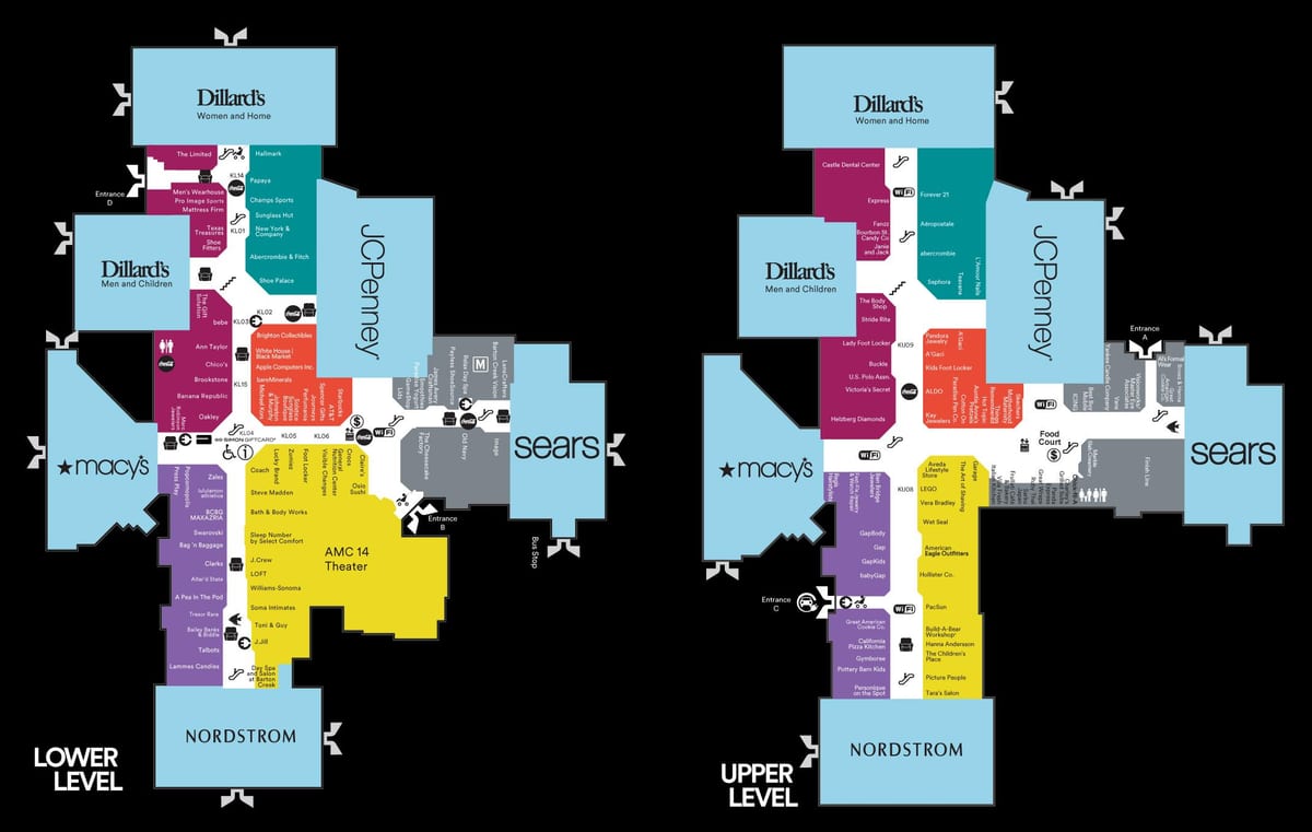mapa ng barton creek mall