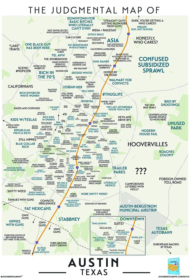 judgmental mapa ng Austin