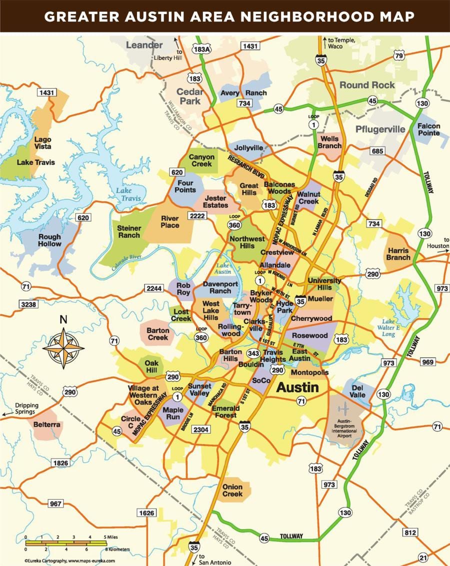 mapa ng Austin Tx lugar