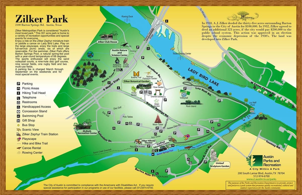 mapa ng Zilker Austin